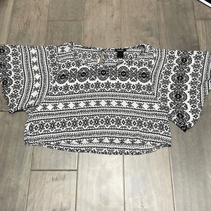 Black and white designed shirt, size small for women.